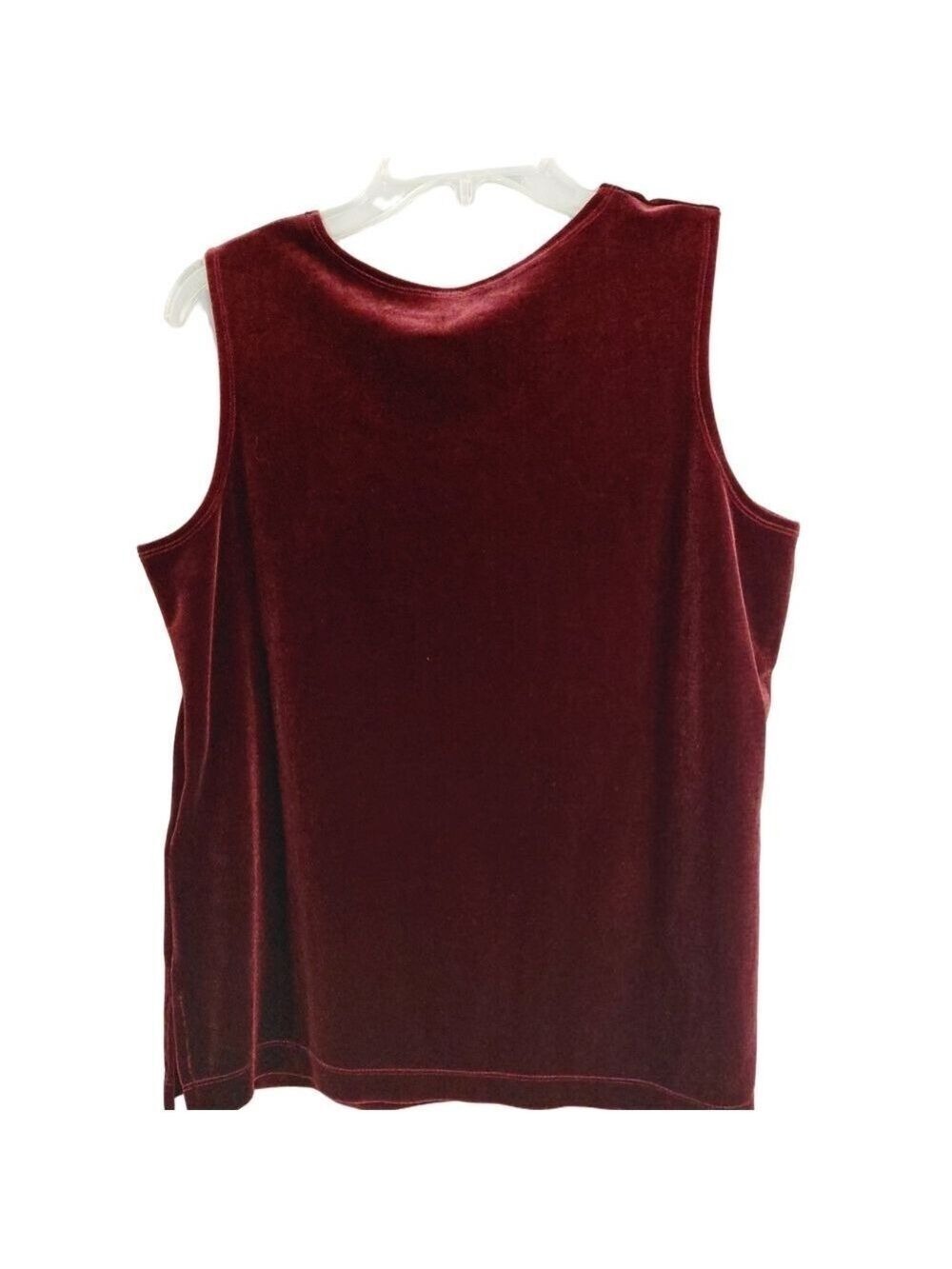 Susan Graver Style Burgundy Embroidered Jacket & Velvet Tank Set Size Medium - Picture 5 of 9